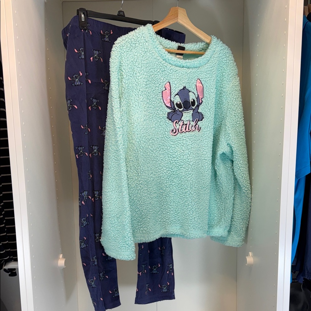 Women’s 2X (18W-20W) Pajamas Set - Mint and Navy